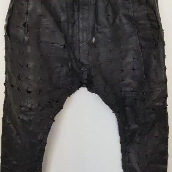 Size: L Tuesday Night Band Practice Men's Real Cut Out Leather Sweat Pant - Picture 1 of 8